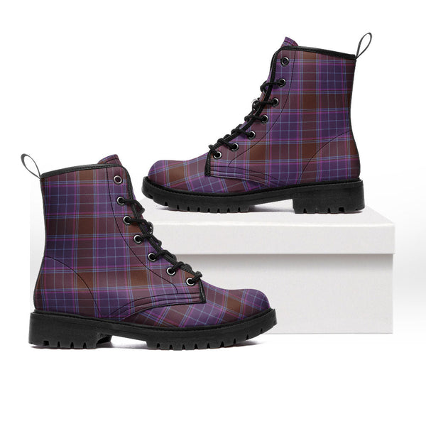 Phillips Weathered Clan Badge Tartan Leather Boots