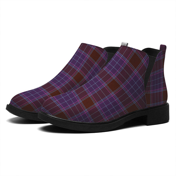 Phillips Weathered Tartan Flat Ankle Boots