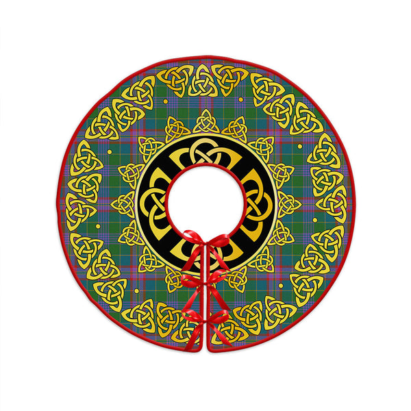 Pitcairn Hunting Ancient Clan Badge Tartan Christmas Tree Skirt Golden Celtic Heritage
