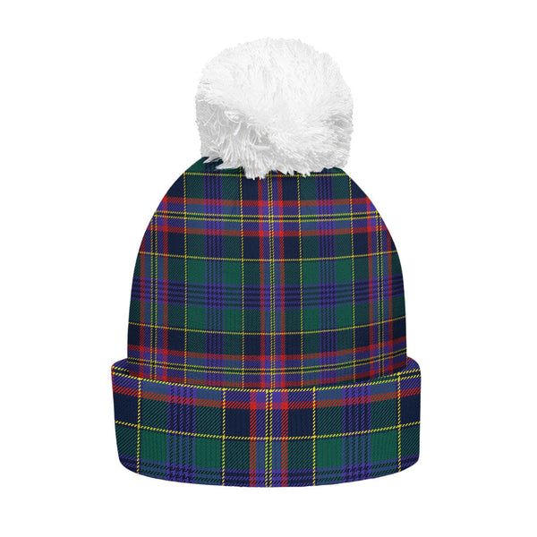 Pitcairn Hunting Modern Clan Badge Tartan Bobble Beanie Hat