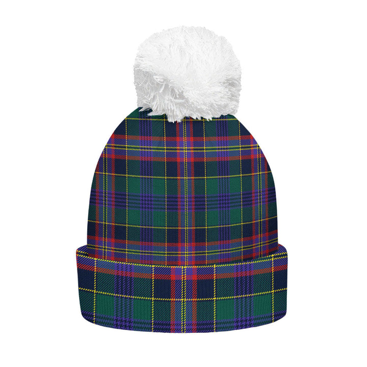 Pitcairn Hunting Modern Clan Badge Tartan Bobble Beanie Hat