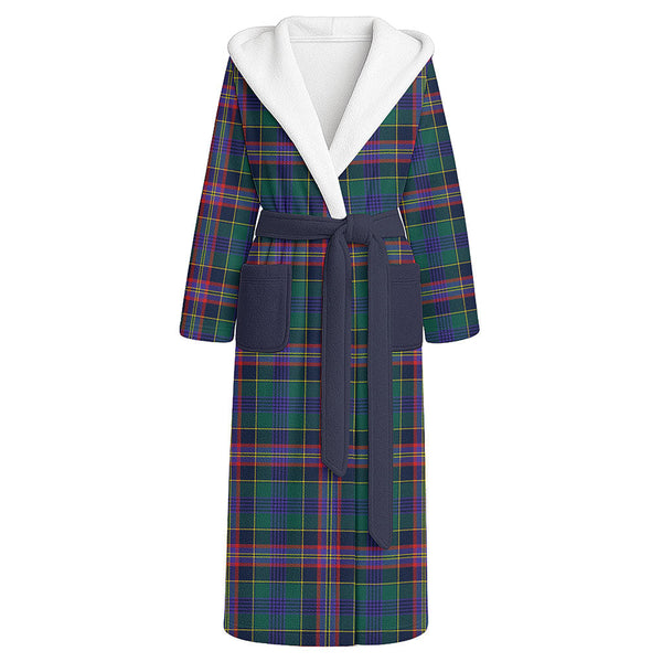 Pitcairn Hunting Modern Clan Badge Tartan Flannel Hooded Bathrobe