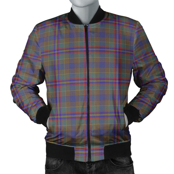 Pitcairn Hunting Weathered Clan Badge Tartan Bomber Jacket