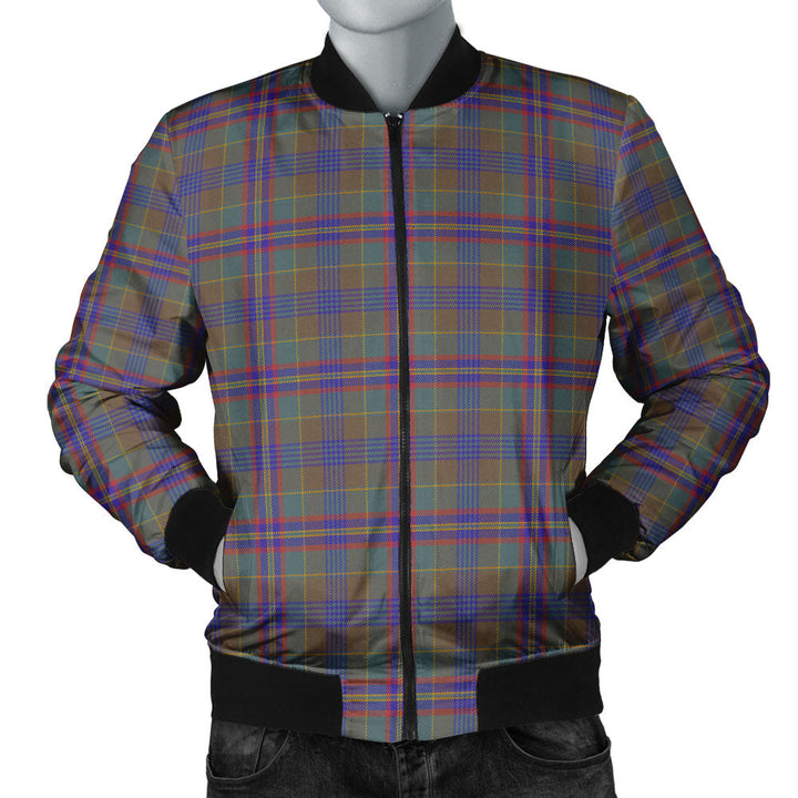 Pitcairn Hunting Weathered Clan Badge Tartan Bomber Jacket