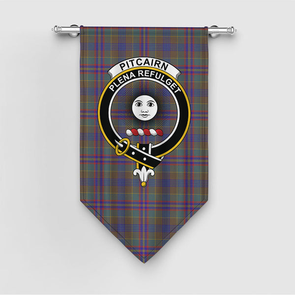Pitcairn Hunting Weathered Clan Badge Tartan Gonfalon