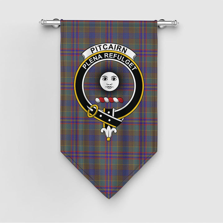 Pitcairn Hunting Weathered Clan Badge Tartan Gonfalon