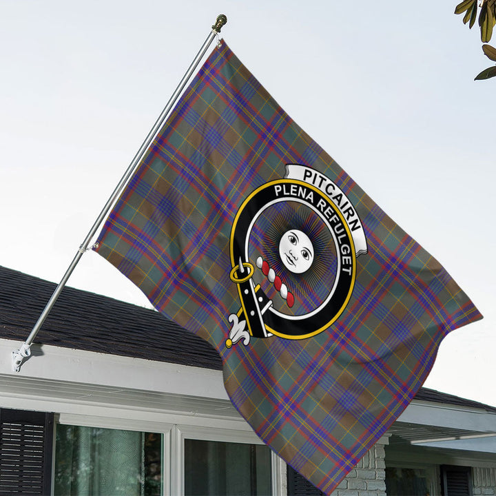 Pitcairn Hunting Weathered Clan Badge Tartan House Flag