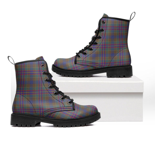 Pitcairn Hunting Weathered Clan Badge Tartan Leather Boots