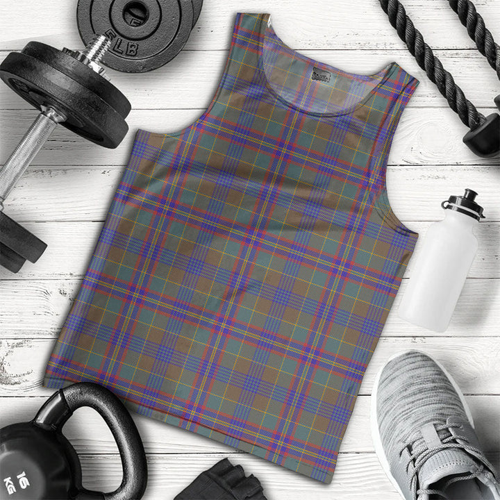 Pitcairn Hunting Weathered Clan Badge Tartan Men Tank Top
