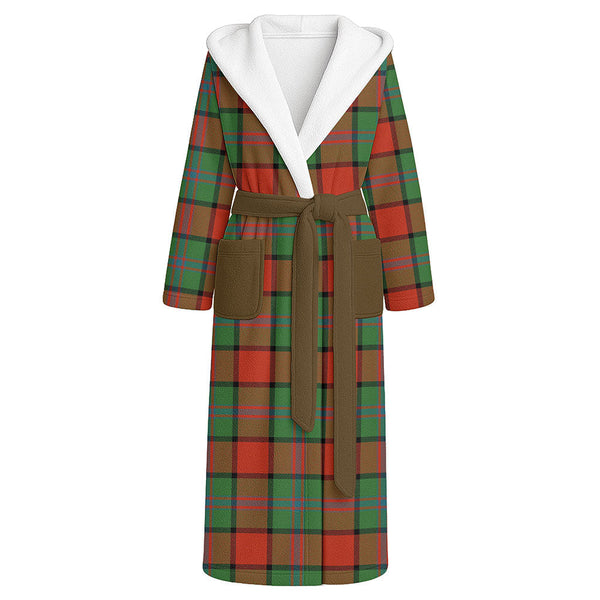 Plummer Ancient Clan Badge Tartan Flannel Hooded Bathrobe