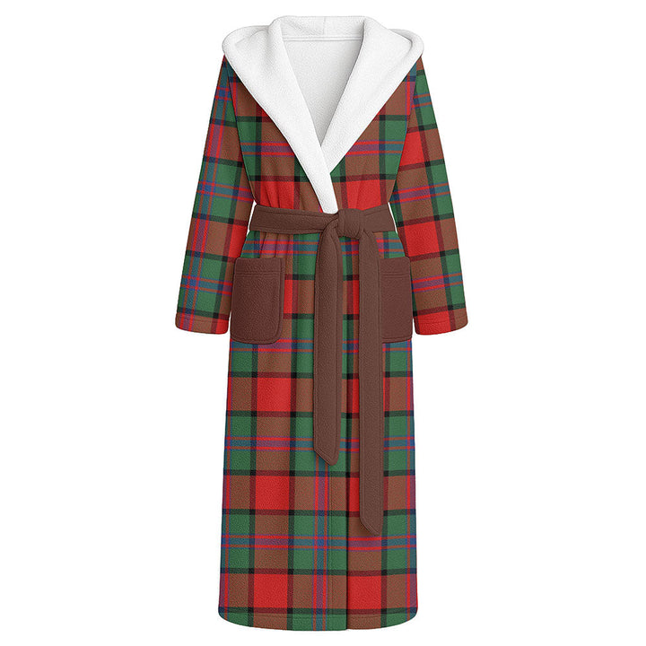 Plummer Modern Clan Badge Tartan Flannel Hooded Bathrobe