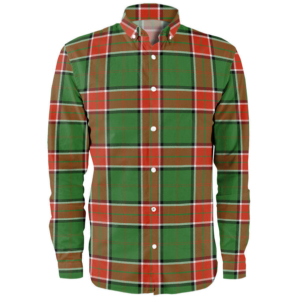 Pollock Ancient Clan Badge Tartan Long Sleeve Shirt