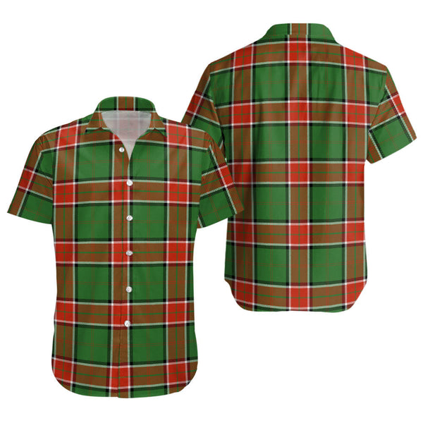 Pollock Ancient Clan Badge Tartan Short Sleeve Shirt