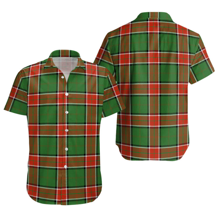 Pollock Ancient Clan Badge Tartan Short Sleeve Shirt