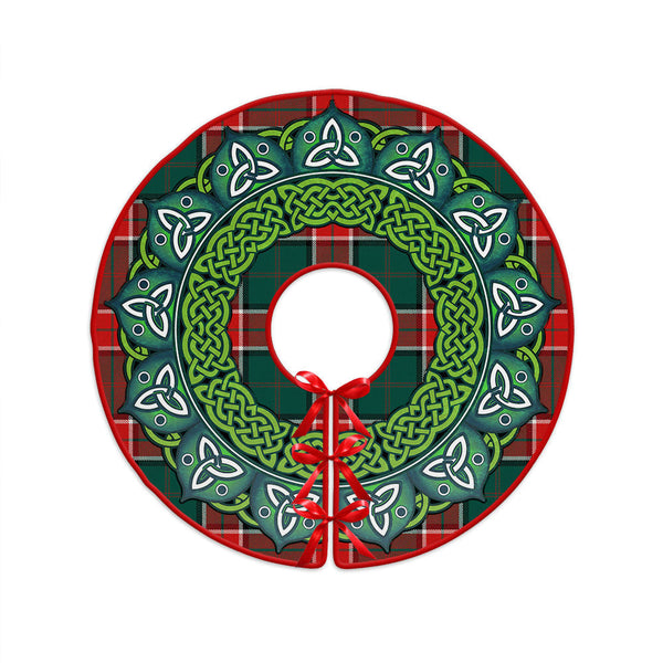 Pollock Modern Clan Badge Tartan Christmas Tree Skirt Heritage Holiday Decor