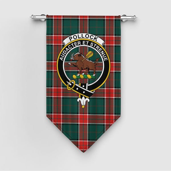 Pollock Modern Clan Badge Tartan Gonfalon