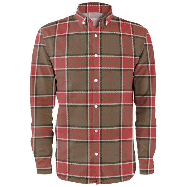 Pollock Weathered Clan Badge Tartan Long Sleeve Shirt