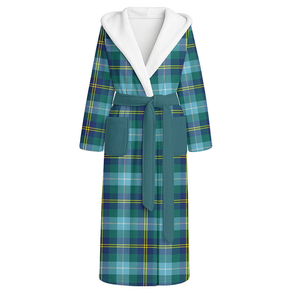 Porteous Modern Clan Badge Tartan Flannel Hooded Bathrobe