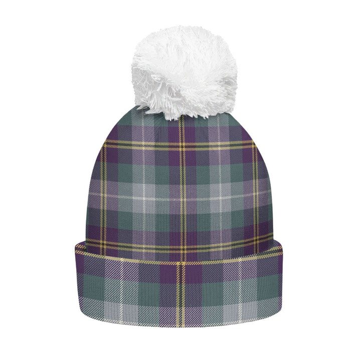 Porteous Weathered Clan Badge Tartan Bobble Beanie Hat