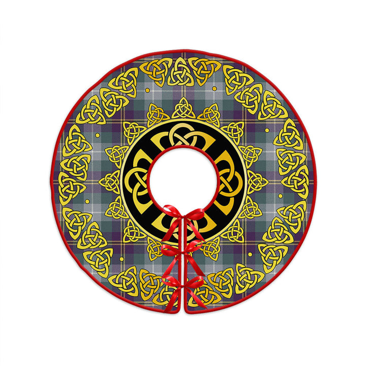 Porteous Weathered Clan Badge Tartan Christmas Tree Skirt Golden Celtic Heritage