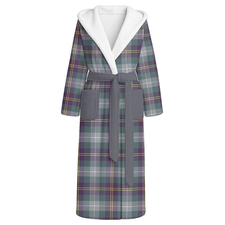Porteous Weathered Clan Badge Tartan Flannel Hooded Bathrobe