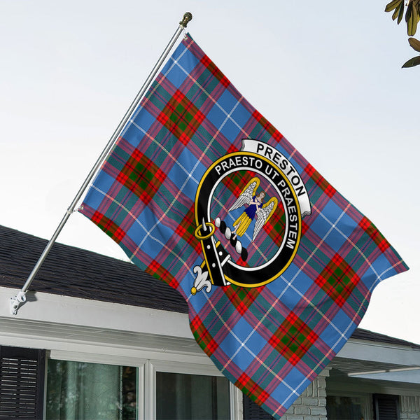 Preston Clan Badge Tartan House Flag