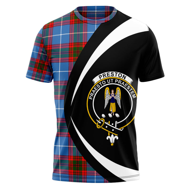 Preston Clan Badge Tartan T-Shirt Circle Style Personalized