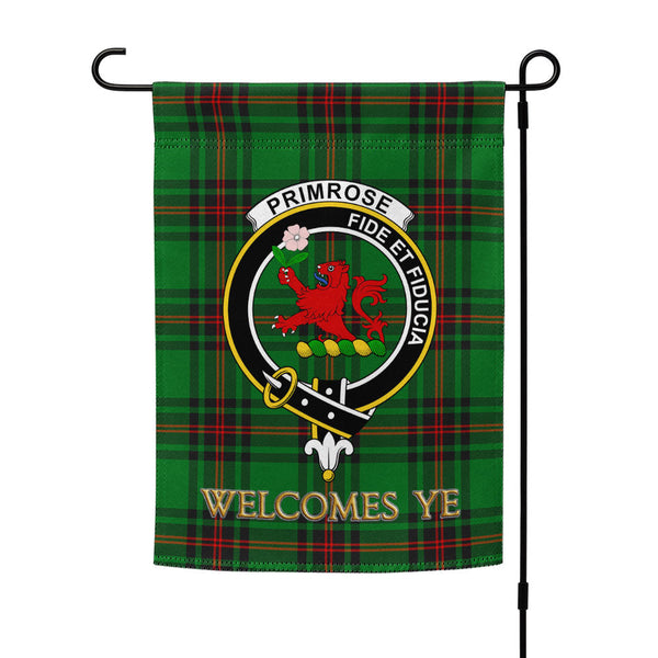 Primrose Clan Badge Tartan Garden Flag