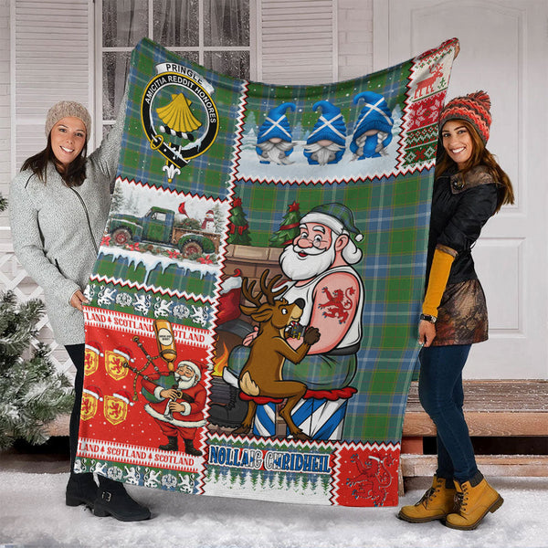 Pringle Ancient Clan Badge Tartan Blanket Scotland Santa Tattoo Christmas Comic Patchwork Style
