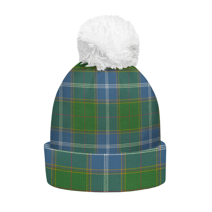Pringle Ancient Clan Badge Tartan Bobble Beanie Hat
