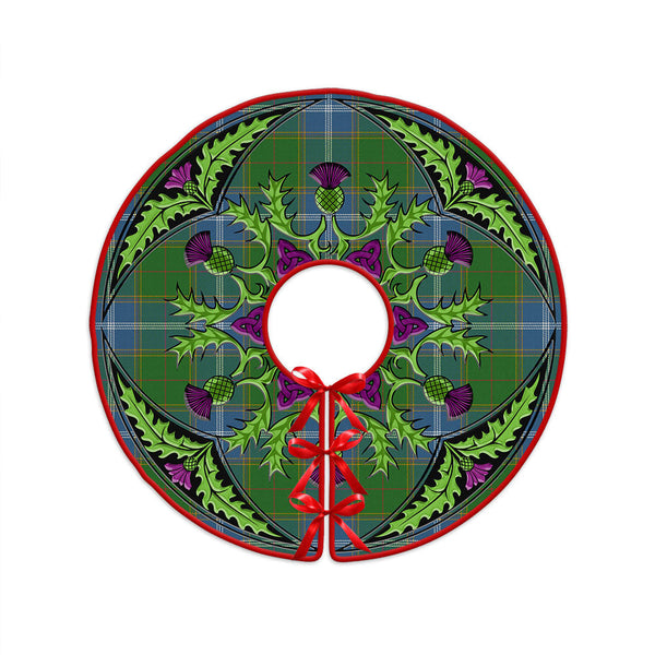 Pringle Ancient Clan Badge Tartan Christmas Tree Skirt Scottish Thistle Design