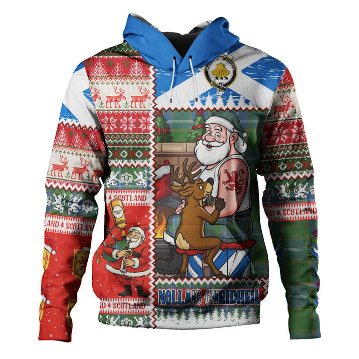 Pringle Ancient Clan Badge Tartan Hoodie Scottish Santa Tattoo Christmas Comic Patchwork Style