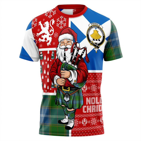 Pringle Ancient Clan Badge Tartan T-Shirt Scotland Christmas Santa