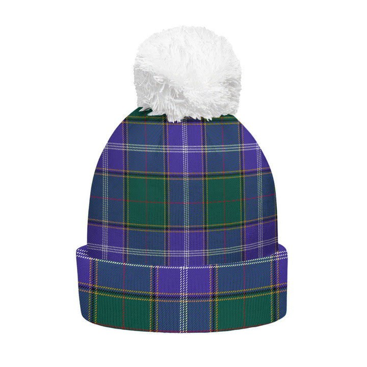 Pringle Modern Clan Badge Tartan Bobble Beanie Hat