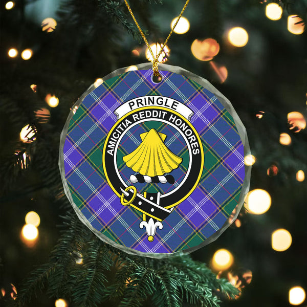 Pringle Modern Clan Badge Tartan Glass Ornament