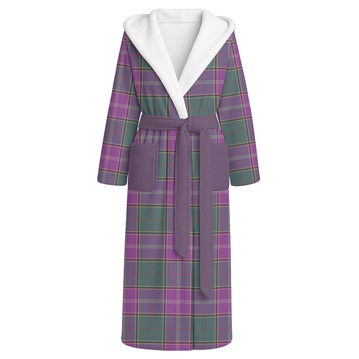 Pringle Weathered Clan Badge Tartan Flannel Hooded Bathrobe