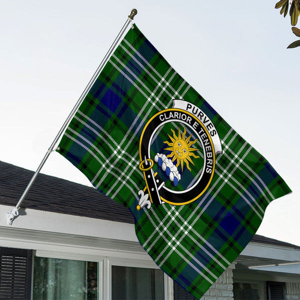 Purves Clan Badge Tartan House Flag