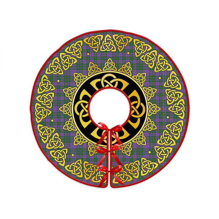 Rae Ancient Clan Badge Tartan Christmas Tree Skirt Golden Celtic Heritage