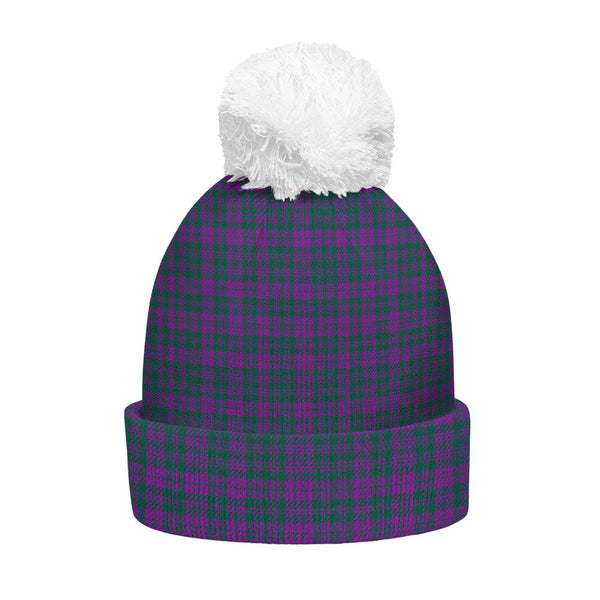 Rae Modern Clan Badge Tartan Bobble Beanie Hat