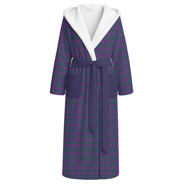 Rae Modern Clan Badge Tartan Flannel Hooded Bathrobe