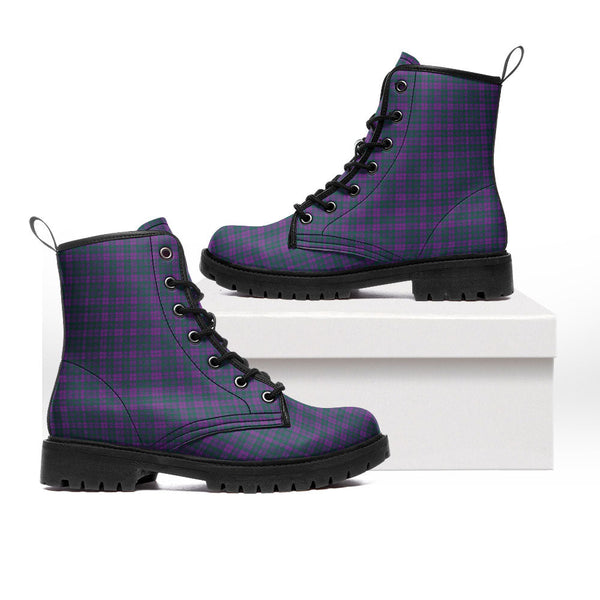 Rae Modern Clan Badge Tartan Leather Boots