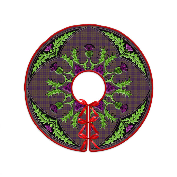 Rae Weathered Clan Badge Tartan Christmas Tree Skirt Scottish Thistle Design