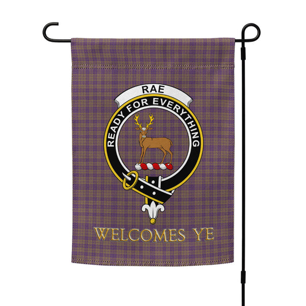 Rae Weathered Clan Badge Tartan Garden Flag