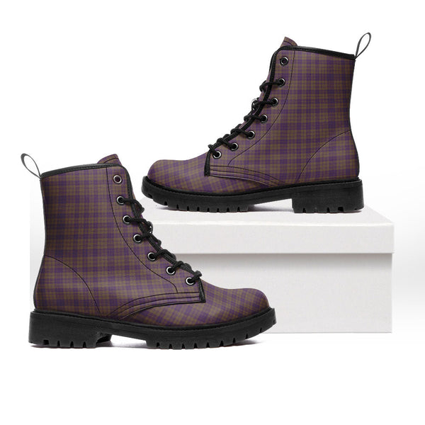 Rae Weathered Clan Badge Tartan Leather Boots