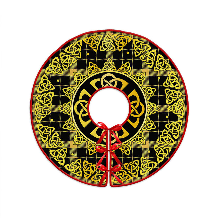 Raeburn Ancient Clan Badge Tartan Christmas Tree Skirt Golden Celtic Heritage