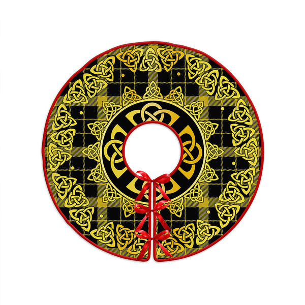 Raeburn Modern Clan Badge Tartan Christmas Tree Skirt Golden Celtic Heritage