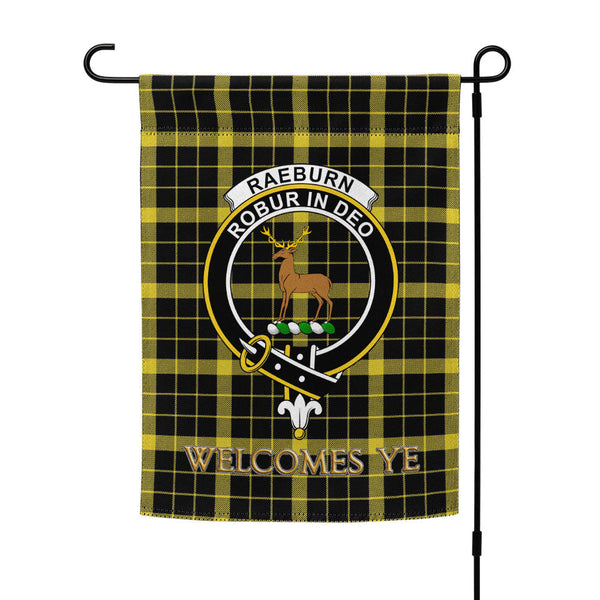 Raeburn Modern Clan Badge Tartan Garden Flag
