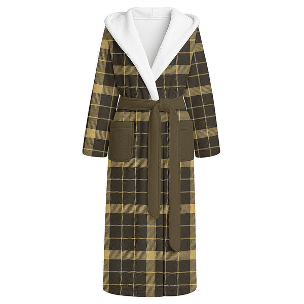 Raeburn Weathered Clan Badge Tartan Flannel Hooded Bathrobe