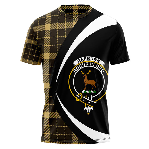 Raeburn Weathered Clan Badge Tartan T-Shirt Circle Style Personalized