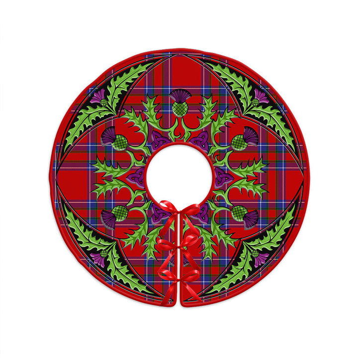 Rait Clan Badge Tartan Christmas Tree Skirt Scottish Thistle Design